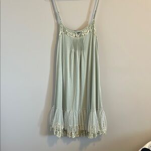Ryka Green Chemise with Romantic Ruffle Details